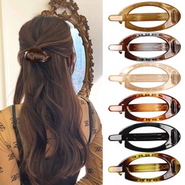 Coubeau French Hair Clips - 6 Pieces Side Slide Flat Hair Clips for Volume Hair Claws for Women and Girls