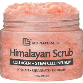 Himalaya Salt Scrub Exfoliante Corporal de Sal del Himalaya con Colágeno, Aceite de Coco y Células Madre Exfolia suavemente rostro, cuerpo, manos y pies, cuidado de la piel hidratante 453 g