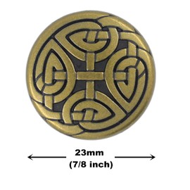 Bezelry 10 Pieces Celtic Eternal Knot Metal Shank Buttons. 23mm (7/8 inch) (Antique Brass)