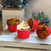 100 Pack Cupcake Liners with Lids 3.5 Oz Foil Baking