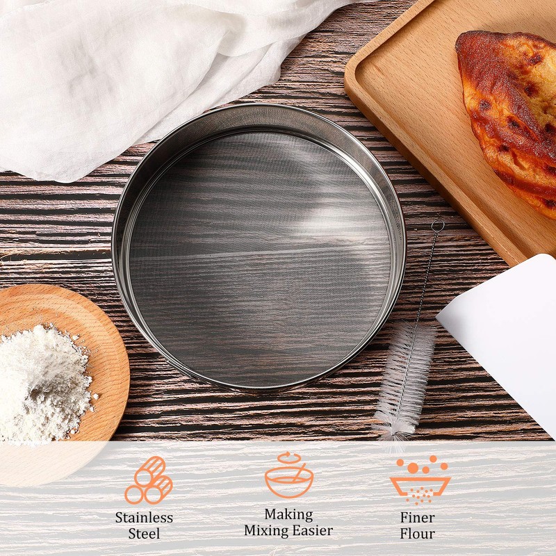 6 Pieces Tamis Flour Sieve Set 6/8/10 Inch Flour Sieve
