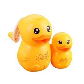2 in 1 Pencil Sharpener Manual Pencil Sharpener with Container - Cartoon Pencil Sharpener Cute Mum Duck & Baby Student Stationery for Children Students Gifts - Yellow Duck