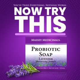 Three (3) Bars of Candida Freedom Probiotic Lavender Soap 4 oz - 3 bars