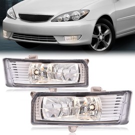 G-PLUS Fog Light Assembly Compatible with Toyota Camry 2005 2006 Driving Fog Lamps w/Switch + 9006 Bulbs + Wiring Kits Clear Lens