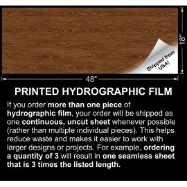 Unbranded Black Oak Woodgrain - 18"x46" Hydrographic Film Hydro Dipping Dip Water Transfer