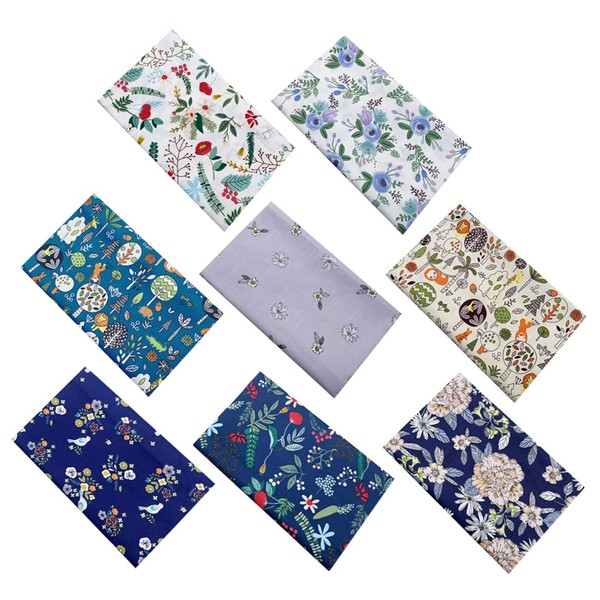 Ipetboom 8pcs Cartoon Cotton Patchwork Fabric Set Handmade DIY Hawaii