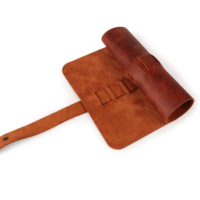 Londo Genuine Leather Pen and Pencil Roll Case
