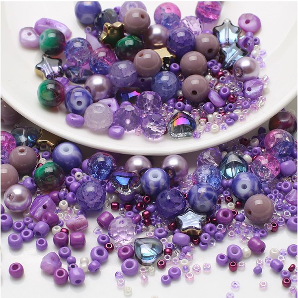 Mixed Colour Glass Crystal Beads，UHOMENY Round Spacer Beads Glass Beads