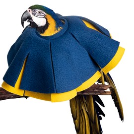 Coowkooalla Handmade Stiff Insert Cone Bird Collar for Macaw Parrots,Bird Cone Collar,Protective Recovery Collars for Macaw Parrots (Blue&Yellow)