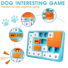 YETEE Interactive Dog Puzzle Feeder, Treat Dispenser Dog Puzzle Toys with Squeaker & Non-Slip, Slow Feeder Bowl for Mental Enrichment, IQ Training & Anxiety Relief (Style 2)