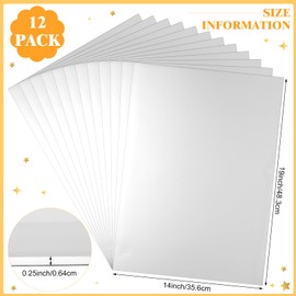 Jingmore 12 Pcs Half Sheet Rectangle Cake Drum Board Greaseproof Rectangle Cake Boards 1/4 Inch Thick Foil Corrugated Plate Drum Base for Desserts Display(14 x 19 Inch,Silver)
