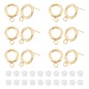 UNICRAFTALE 20 Pieces 24K Gold-Plated Round Stud Earrings Stainless Steel