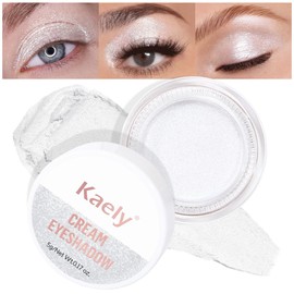 Kaely Cream Eyeshadow Makeup, Highly Pigmented, Longwear, Waterproof, Natural, Mini, Vegan (P01-Pearl White-Glitter, 0.17 Ounce (Pack of 1))