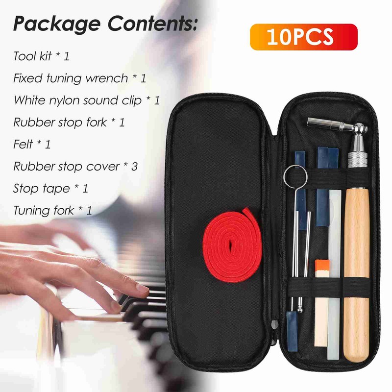 10pcs Piano Tuning Kit Professional Tuning Tools Set Tuning Wrench
