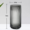 Muyan 9.8" Flower Vase for Decor Ribbed Glass Vase Modern