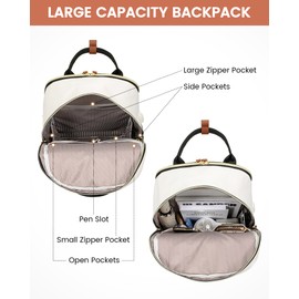 LOVEVOOK Backpack Womens, 15.6 Inch Laptop Travel Work Rucksack, Waterproof School Bag with USB Port, Anti Theft Ladies Computer Back Pack for Office Business College Uni, Khaki