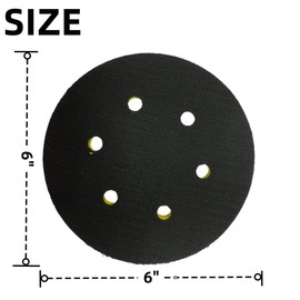 Hook and Loop Sanding Pad, 6-Inch, 6-Hole, for Porter Cable 7336 and 97366 Sanders
