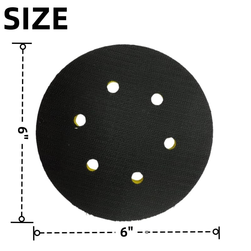 Hook and Loop Sanding Pad, 6-Inch, 6-Hole, for Porter Cable