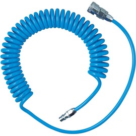 トラスコ中山(TRUSCO) αウレタンコイルホースブルー カップリング付 6m TUCH-7B