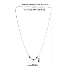 Efulgenz Cubic Zirconia Cz Star Mangalsutra Pendant Chain Necklace Jewelry Gift For Women, Green