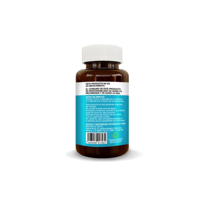 BIOSUPLE Alga Espirulina 90 cápsulas, adicionadas con Alga Chlorella y