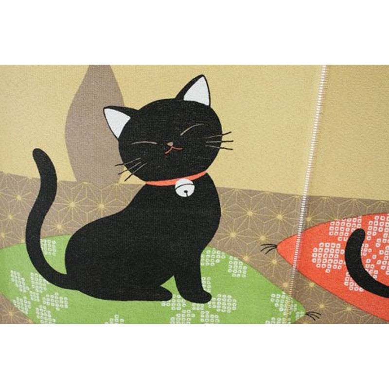 Made in Japan Noren Curtain Tapestry Japanese Black Cats by
