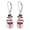 Christmas Snowman Earrings for Women Dangling Sterling Silver Snowman Earrings