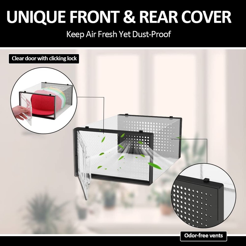 QualiapeX Hat Organizer for Baseball Caps, Hat Storage Box Showcase,