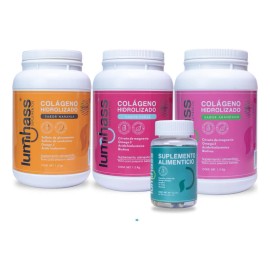 Colágeno Hidrolizado Lumihass 3 Botes 1.2 Kg I 48 Porciones I Adicionado Con Omega 3 +aguacate +magnesio +acido Hialurónico +biotina +vitamina C I Piel, Cabello, Uñas Y Articulaciones