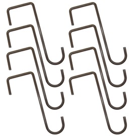 Vinyl Fence Hooks Patio Hooks Brown - 8 Pack 2 x 6 inch, Hangers for Indoor & Outdoor Hanging Lights, Plants & Planters, Bird Feeder, Decorations, Sprinkler, Hose