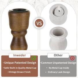 Inweder Wood Candle Holders for Candlesticks: 2 Pcs Wood Taper Candle Holders Rustic Candlesticks Holders Distressed Brown Candle Holder Wooden Farmhouse Candle Holders for Wedding Home Decor Event