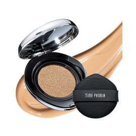 TIMEPHORIA Timeless Lumina Matte Cover Cushion - Base de Maquillaje de Alta Cobertura y Larga Duración (12H), Maquillaje para Piel Grasa y Mixta, Acabado Mate Natural con Efecto Blur y Anti-oxidación, 11g(03W Fawn Cálido)