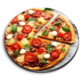 1 x Round MDF Magnet - Tasty Pizza Italian Food Traditional 24030