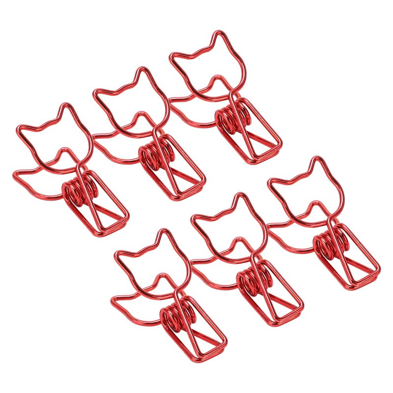 100Pcs Kitten Binder Clips Cute Animal Style Strong Clamping Hollow
