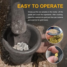 Mortar Pestle Tool Set Manual Rock-Ore Crusher Grinder Large Size 3.6KG, Crush Tool of Gold Panning
