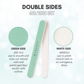 MAKARTT 10pcs Fine Nail Buffer File Polisher Smooth and Shiny Nail Buffer for Natural Nails Cushion Nail File 400 and 6000 Grit, F-10