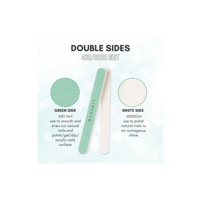MAKARTT 10pcs Fine Nail Buffer File Polisher Smooth and Shiny