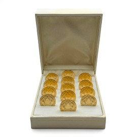 EHV Arras de Boda Matrimoniales Con Baño de Oro de 24k con Estuche, Wedding Unity Coins (Corazon)