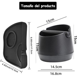 Caja de Café Espresso de 7 pulgadas 2PCS, Caja de Golpe de Café con Varilla desmontable de Goma Resistente y Base Antideslizante de Decaja para Posos de Knock Box