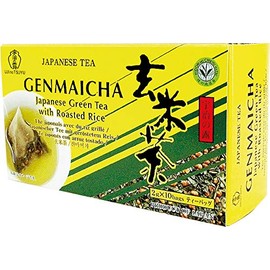 UJINOTSUYU Green Tea with Roasted Round Grain Rice, Genmaicha (1 x 20g - 10 Bags of 2g)