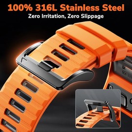 Quickfit 22mm Watch Bands for Garmin Fenix 8 47mm/7/6/5, Sports Silicone Bands Compatible with Garmin Fenix 8 Pro 47mm/7 Pro/6 Pro/5 Plus/Forerunner 9