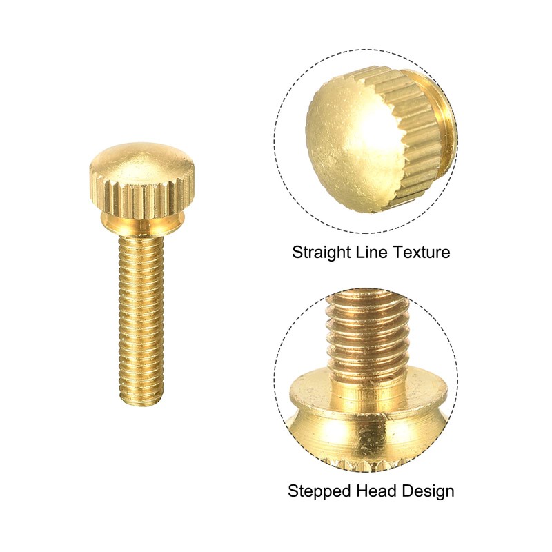 sourcing map Pack of 2 Knurled Screws M5 x 20