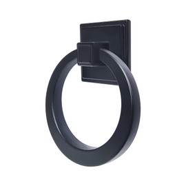 Ruiao 2-1/2 inch Solid Cupboard Knobs Zinc Alloy Vintage Ring Cabinet Pulls for Kitchen, Dresser Drawer Knobs with Screws (4, Black)