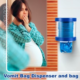Marspark Vomit Bag Dispenser with 24 Emesis Bags, Easy to Refill, Wall Mounted, for Vomit, Emesis, Car Sickness, Travel, Kids, Pregnant Women