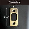 Siwil Deadbolt Strike Plate, Antique Brass Door Backplate 1" X