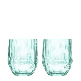 Koziol Superglas Club No. 23, 2 Stück, 200 ml, Weißwein-Tumbler, Glas aus kristallklarem Kunststoff, luxuriös, unzerbrechlich, wiederverwendbar, Party, Camping, 2er Set (Transparent Jade)