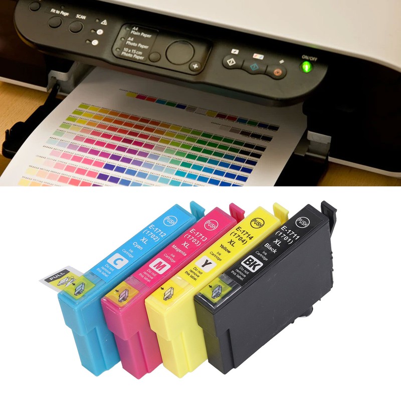 4PCS Printer Ink Cartridge Colorfast Clear Printing Large Capacity Ink