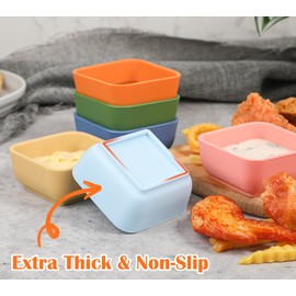 Webake Silicone Dipping Bowls, 3oz Small Pinch Bowls for Cooking Prep, Sauce, Condiment Server, BPA Free Set of 6