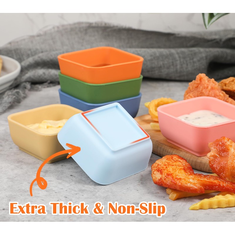 Webake Silicone Dipping Bowls, 3oz Small Pinch Bowls for Cooking