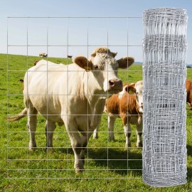 Heavy Zinc Coating Cattle Fence 10Gauge 4'x165' Hog Wire Fence for Yard Garden & Animals Protection Roll US Warehouse DeliveryWire Diameter: 3.2mm, Aperture: 15mm